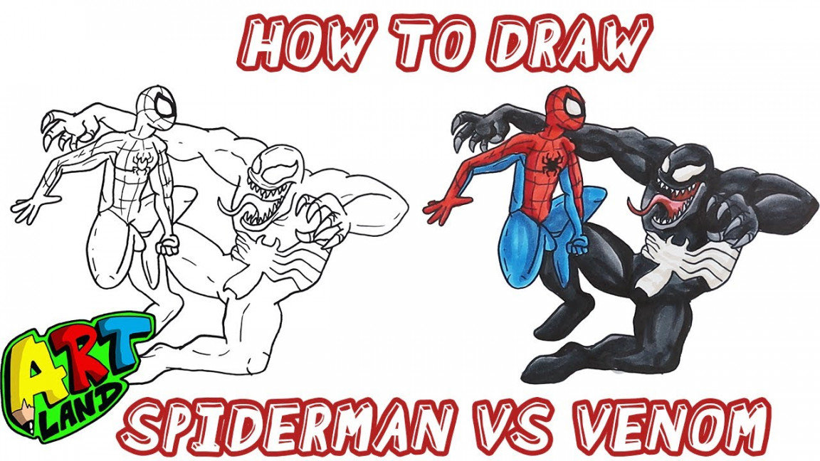 How to Draw SPIDERMAN VS VENOM