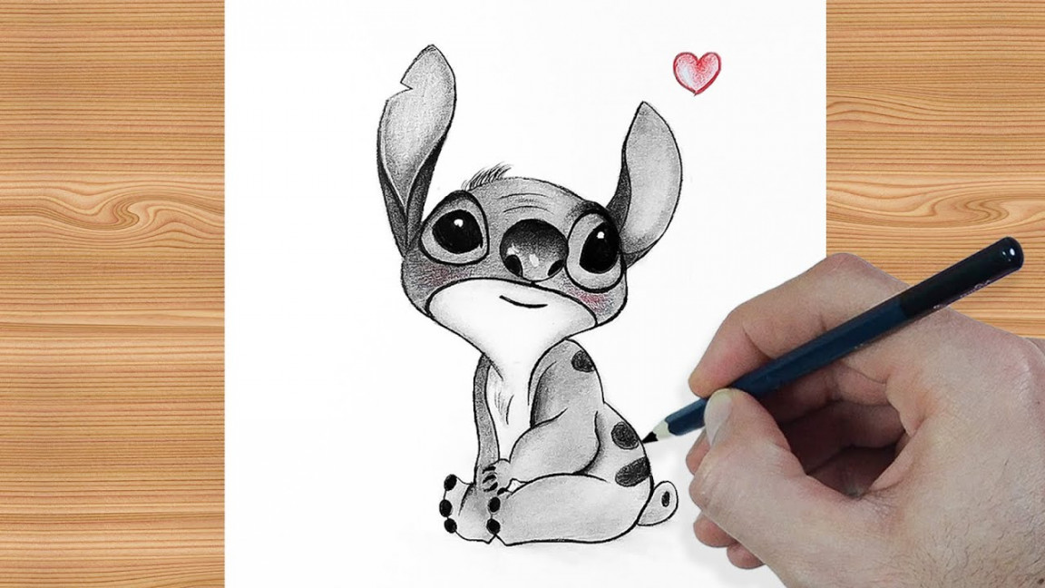 how to draw stitch step by step  stitch drawing tutorial easy  pencil  drawing for beginners