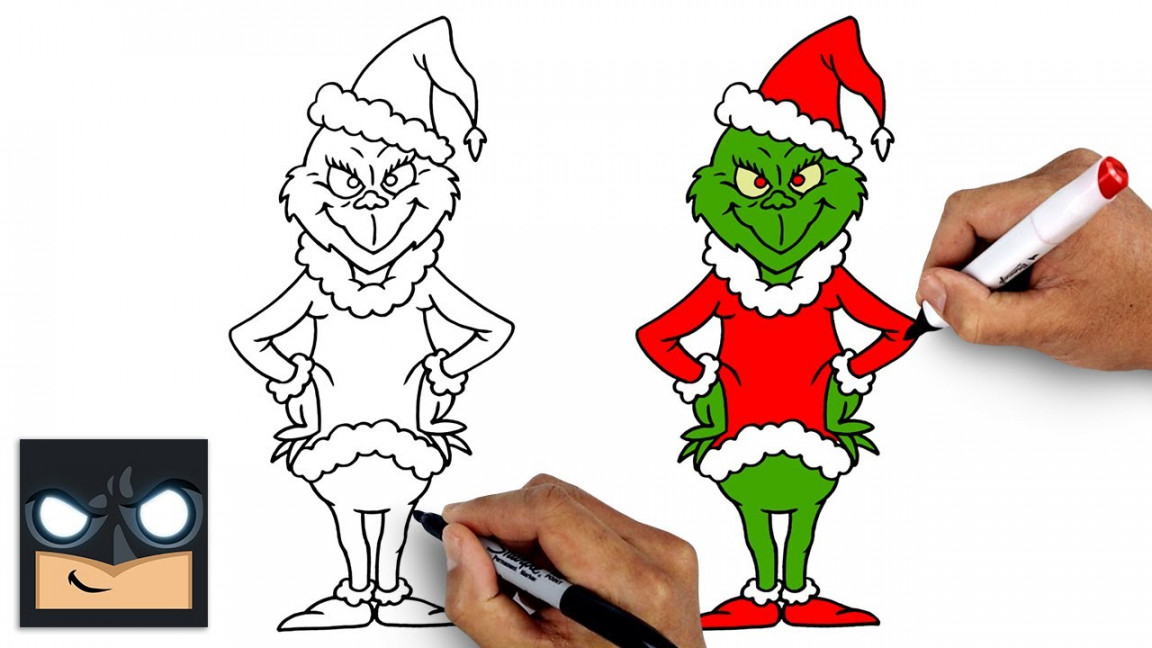 How To Draw The Grinch  Christmas Tutorial