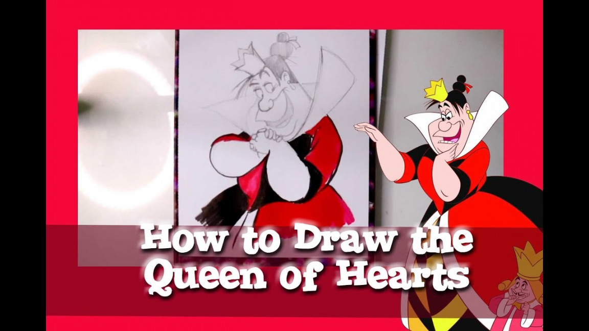 How to Draw the QUEEN OF HEARTS from Disney