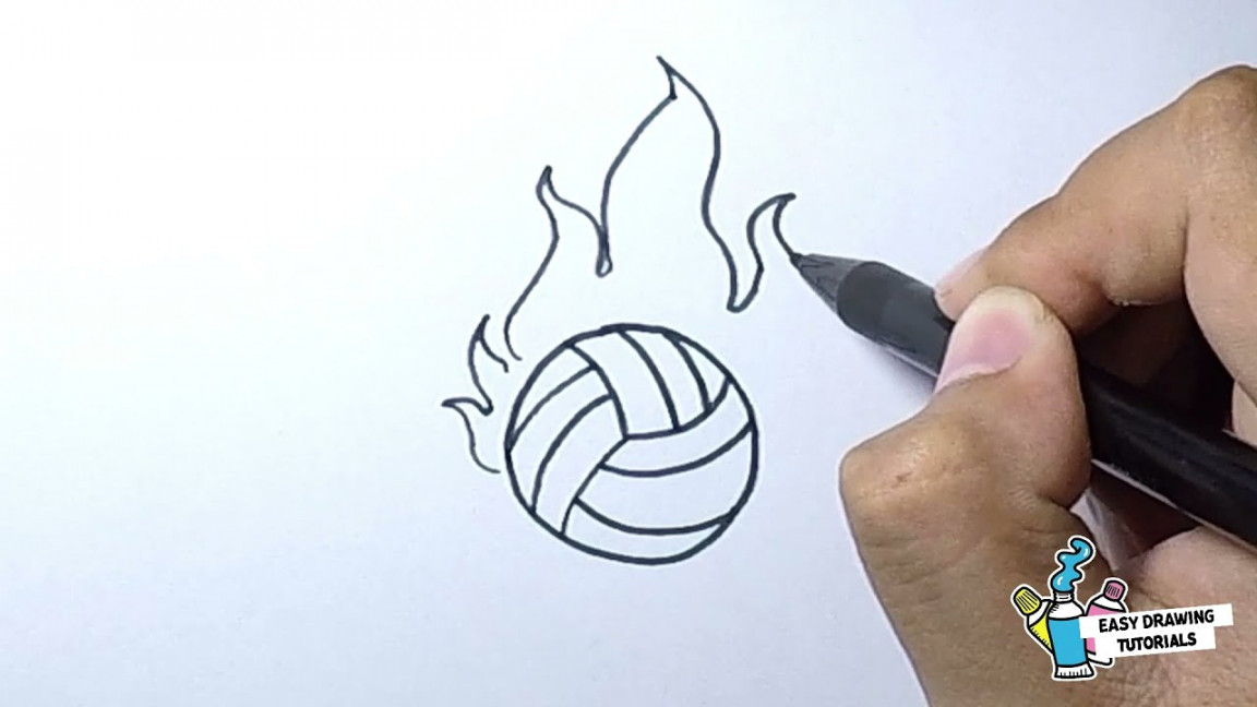 How to Draw Volleyball on fire