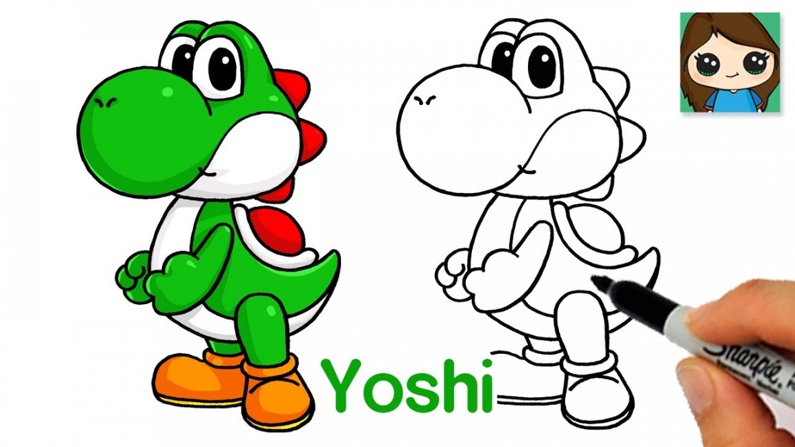 How to Draw Yoshi from Super Mario Bros