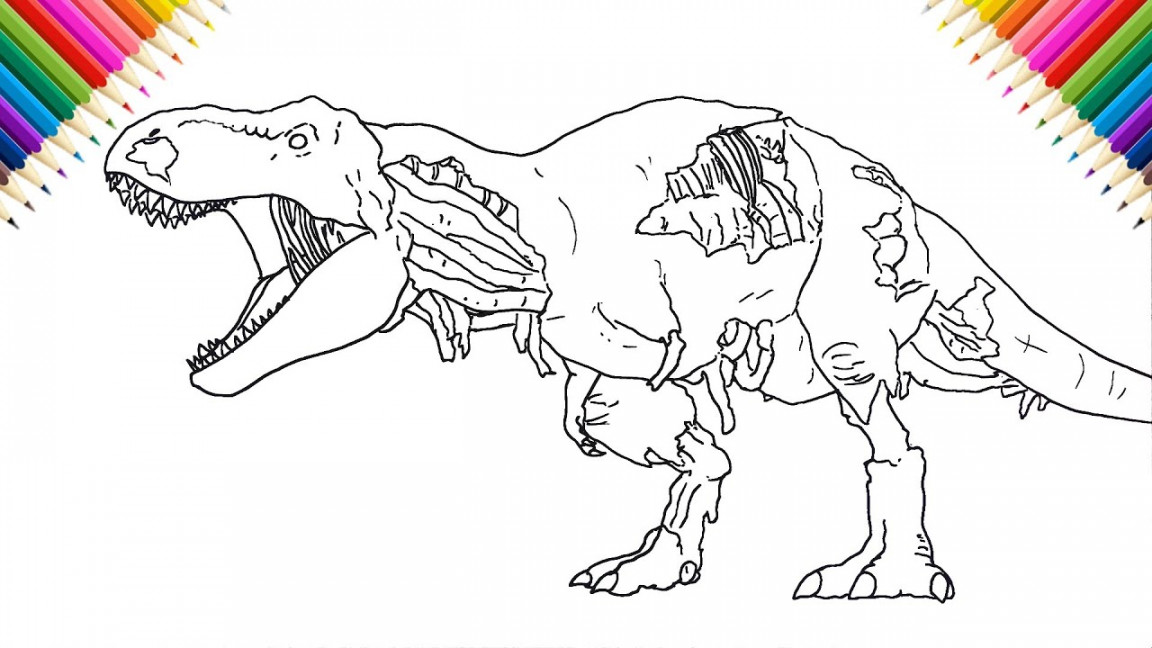 How to Draw Zombie T-Rex  Halloween