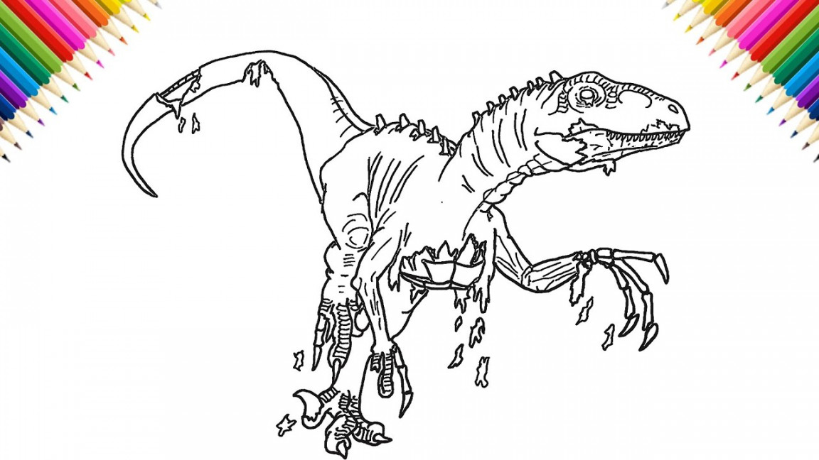 How to Draw Zombie Velociraptor  Halloween