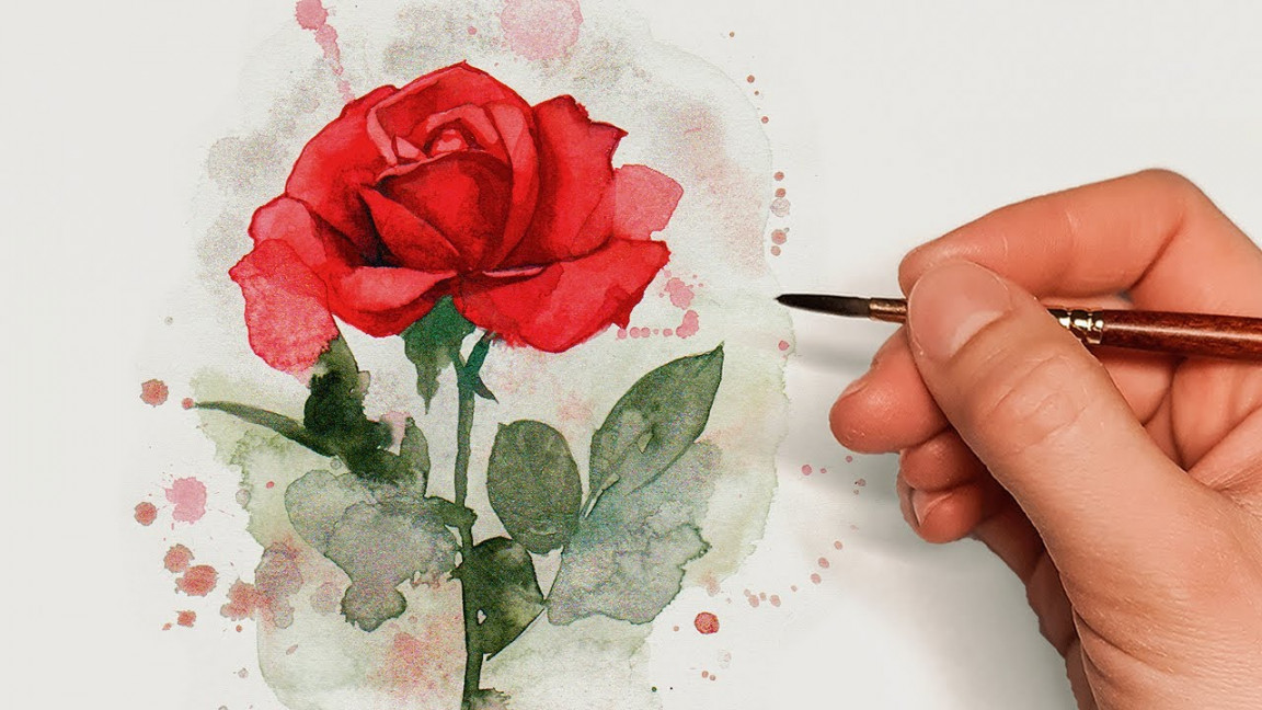 How to paint a ROSE with WATERCOLORS!  Beginner Watercolor Tutorial!