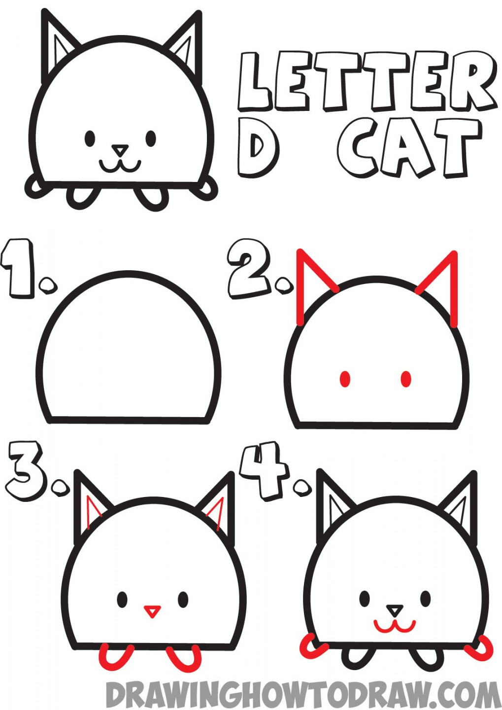 Huge Guide to Drawing Cartoon Animals from the Uppercase Letter D