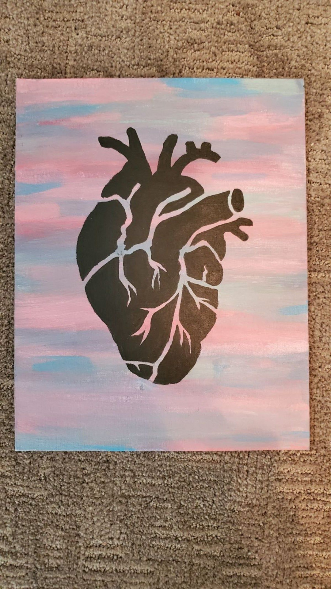 Human heart canvas painting on Mercari  Small canvas art, Canvas