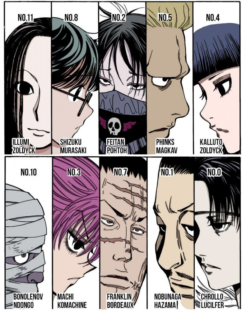 Hunter X Hunter All Phantom Troupe members (Genei Ryodan)  Hunter