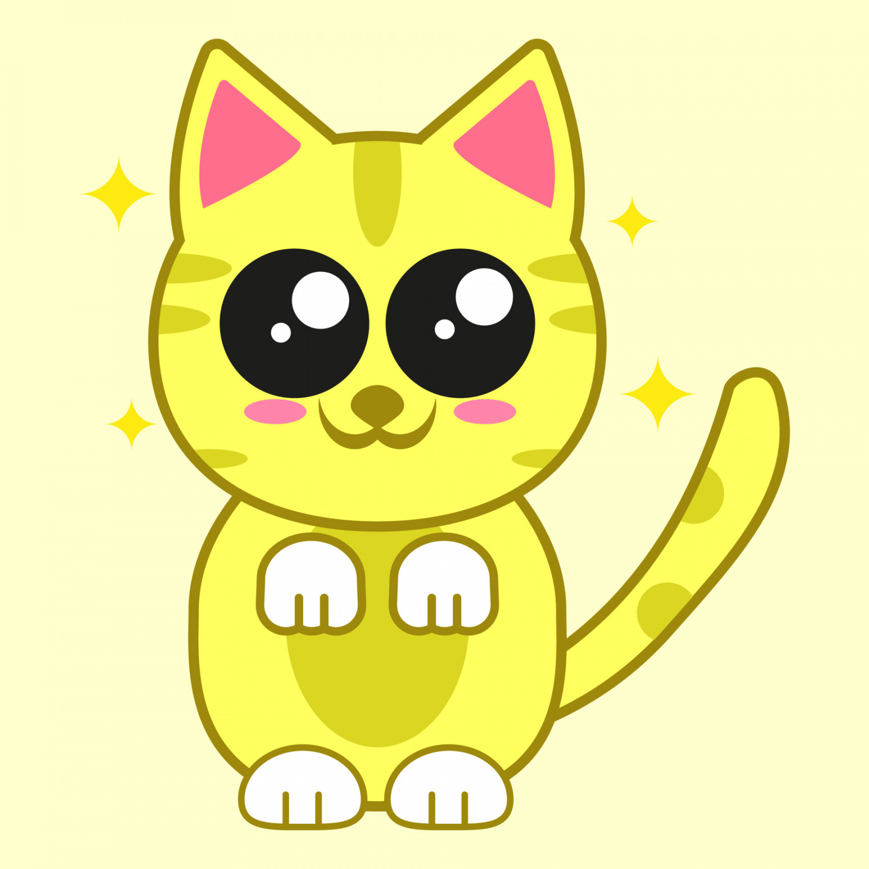 Illustration of Yellow Cat Design  Vector Art at Vecteezy