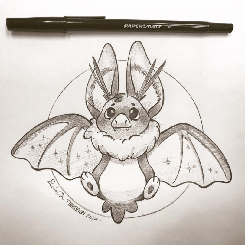 Inktober Day : Bat by TsaoShin on DeviantArt