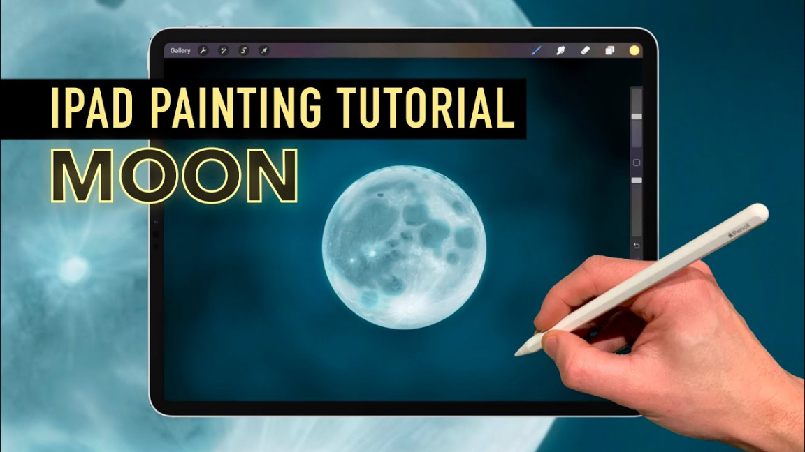 IPAD PAINTING TUTORIAL - How to paint a MOON in Procreate