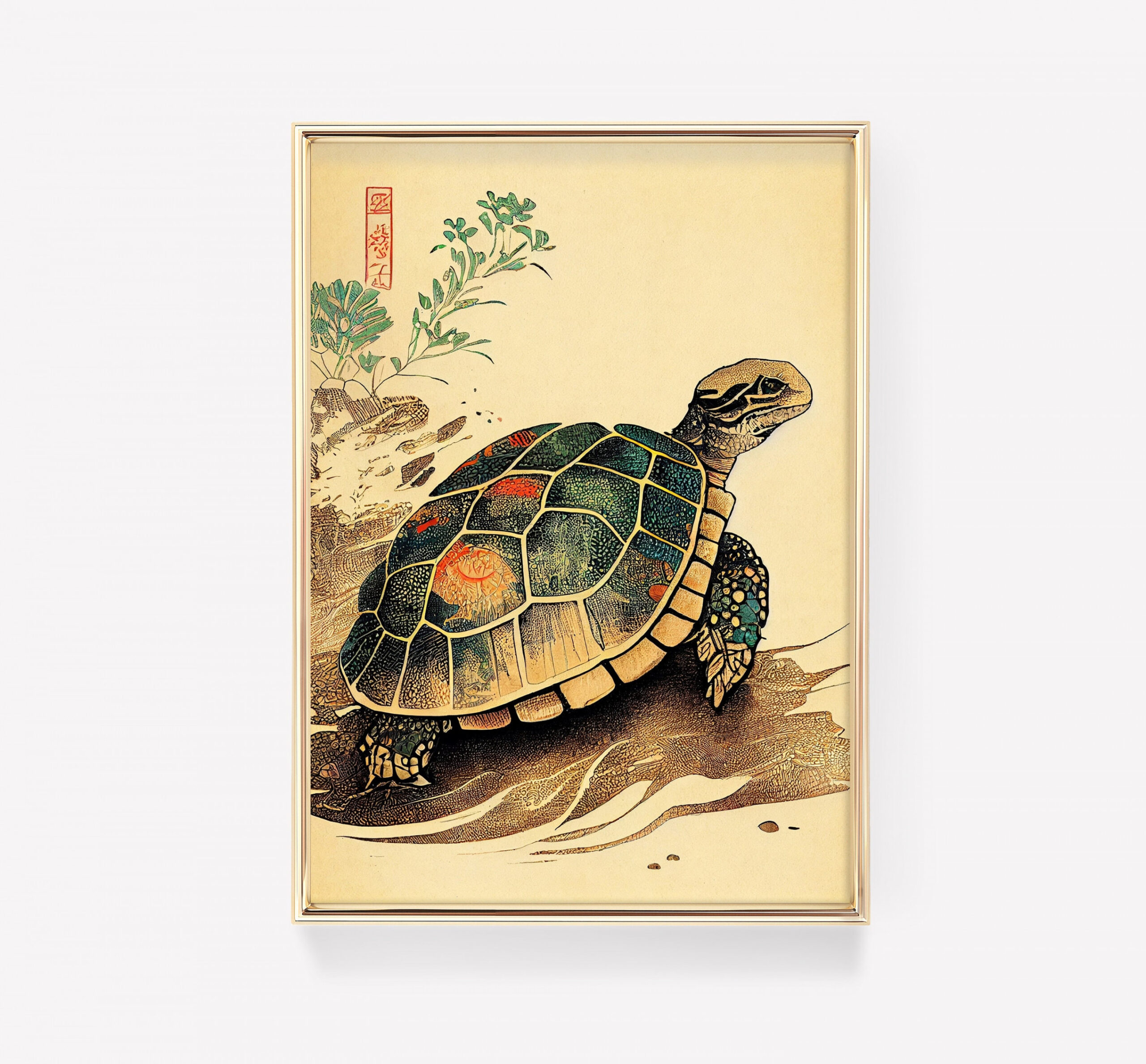 Japanese Turtle Poster Animal Poster Turtle Art Print - Etsy