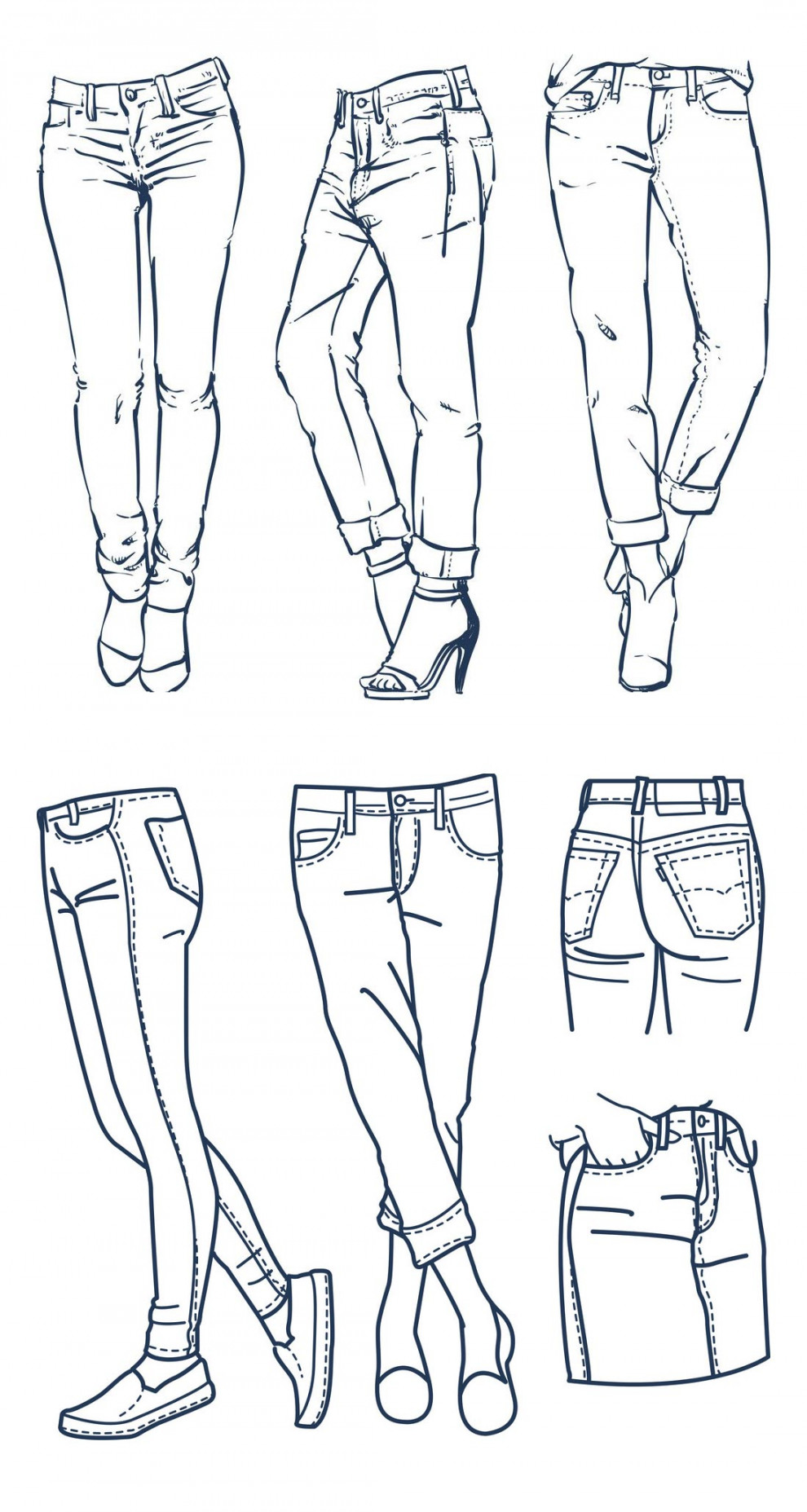 Jeans Drawing Reference and Sketches for Artists