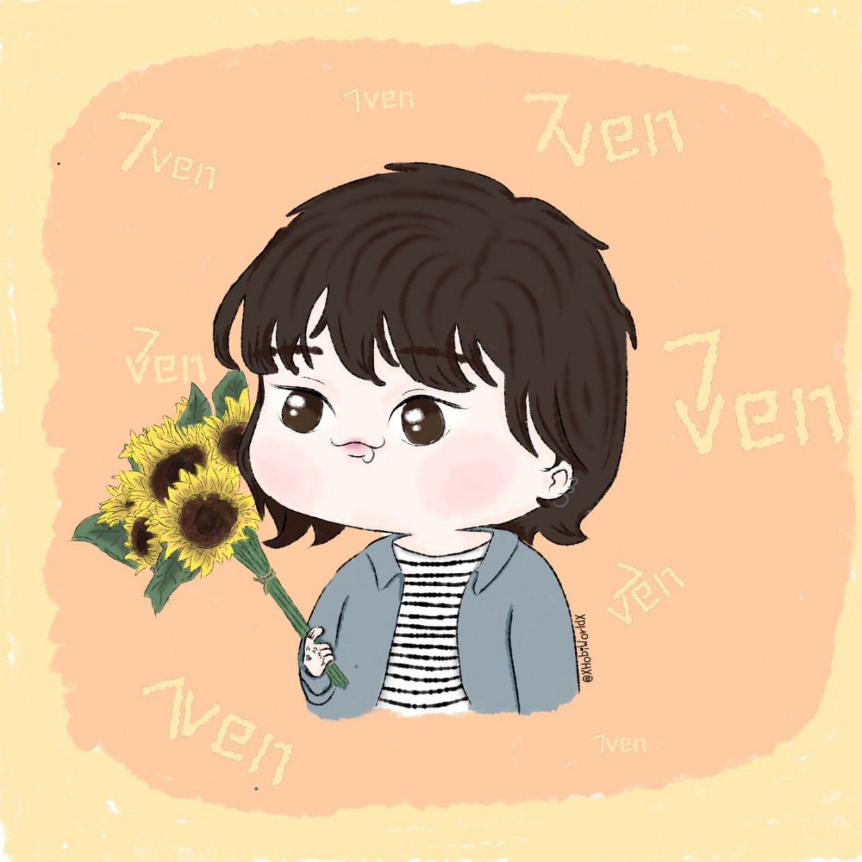 JK ven in   Bts drawings, Drawings, Sunflower