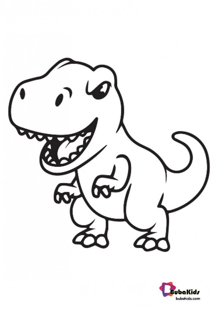 Kids Dinosaurs T-Rex Coloring Page Printable Free  Dinosaur