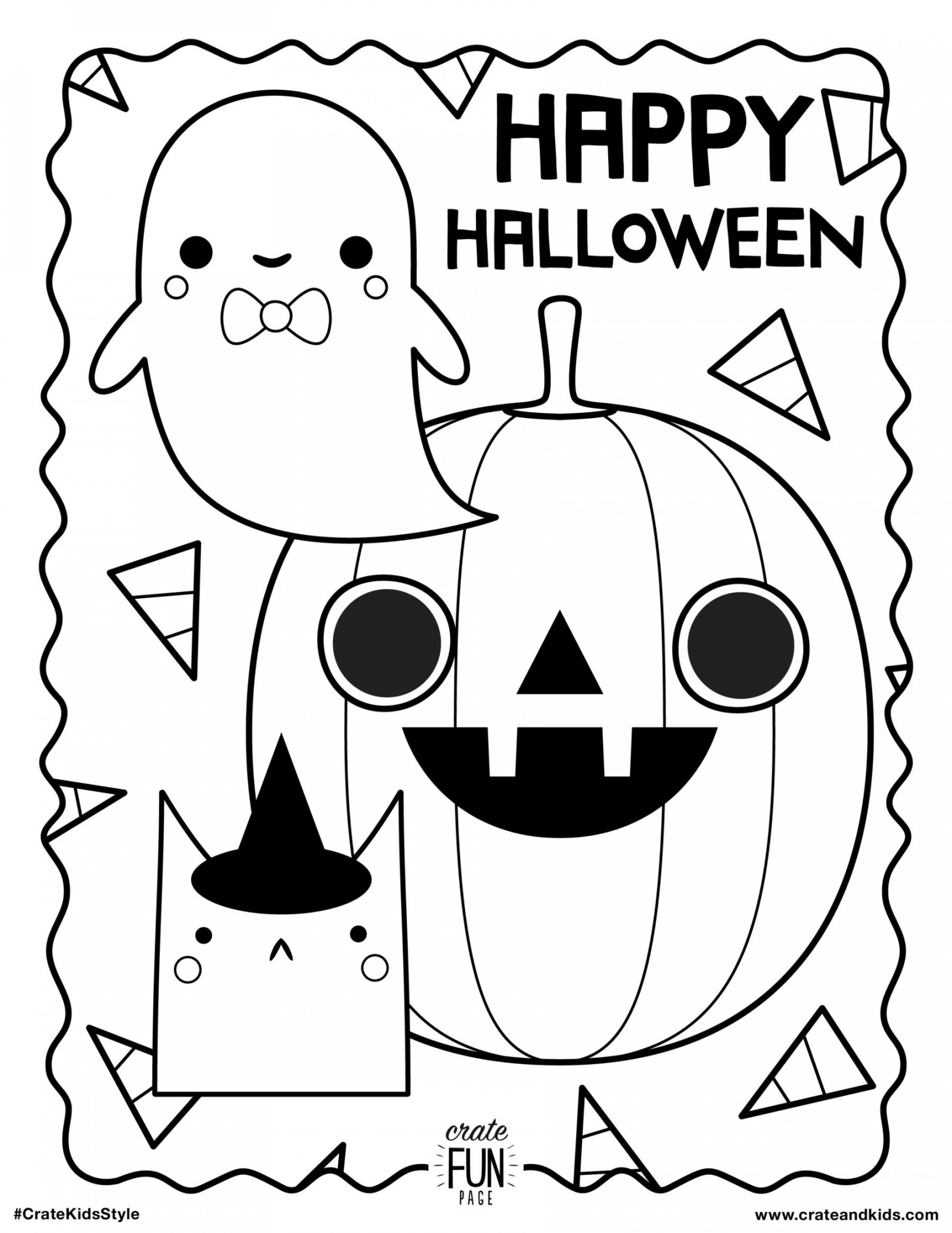 kids halloween free printable coloring page  Crate & Kids