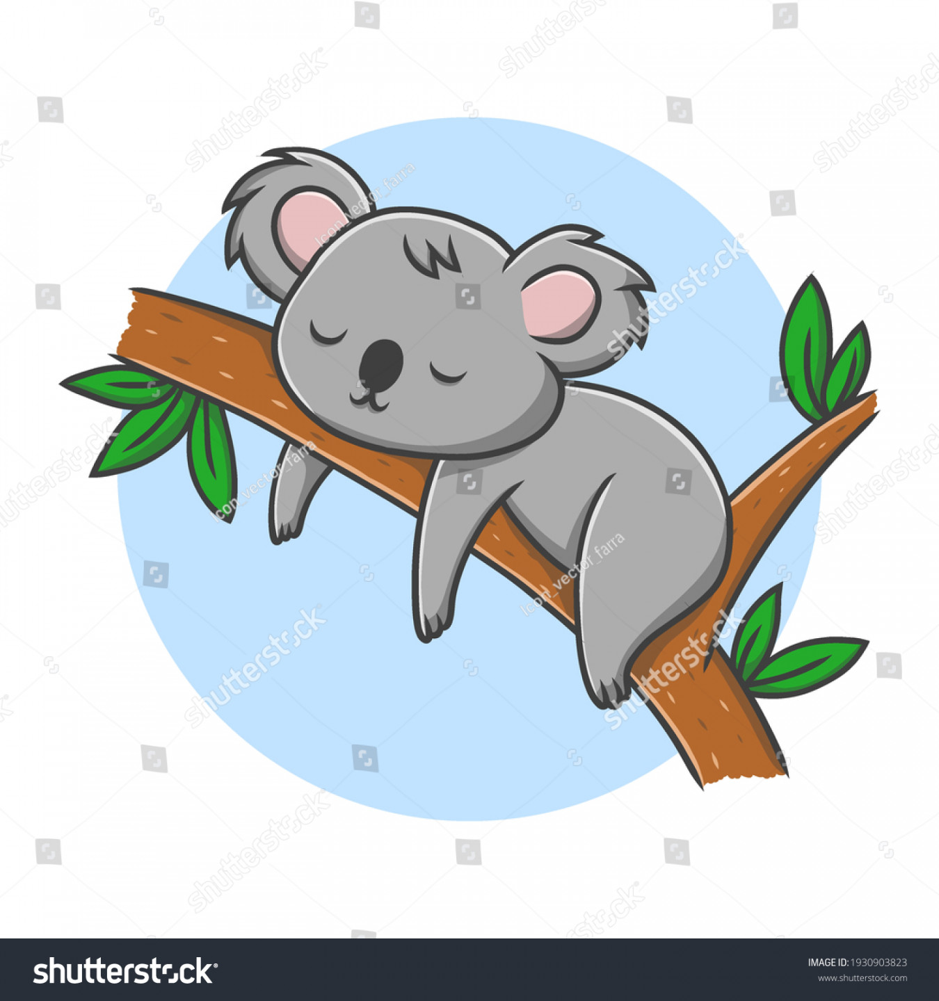 Koala Animal Drawing Cartoon Marsupial Mammal Stock Vector