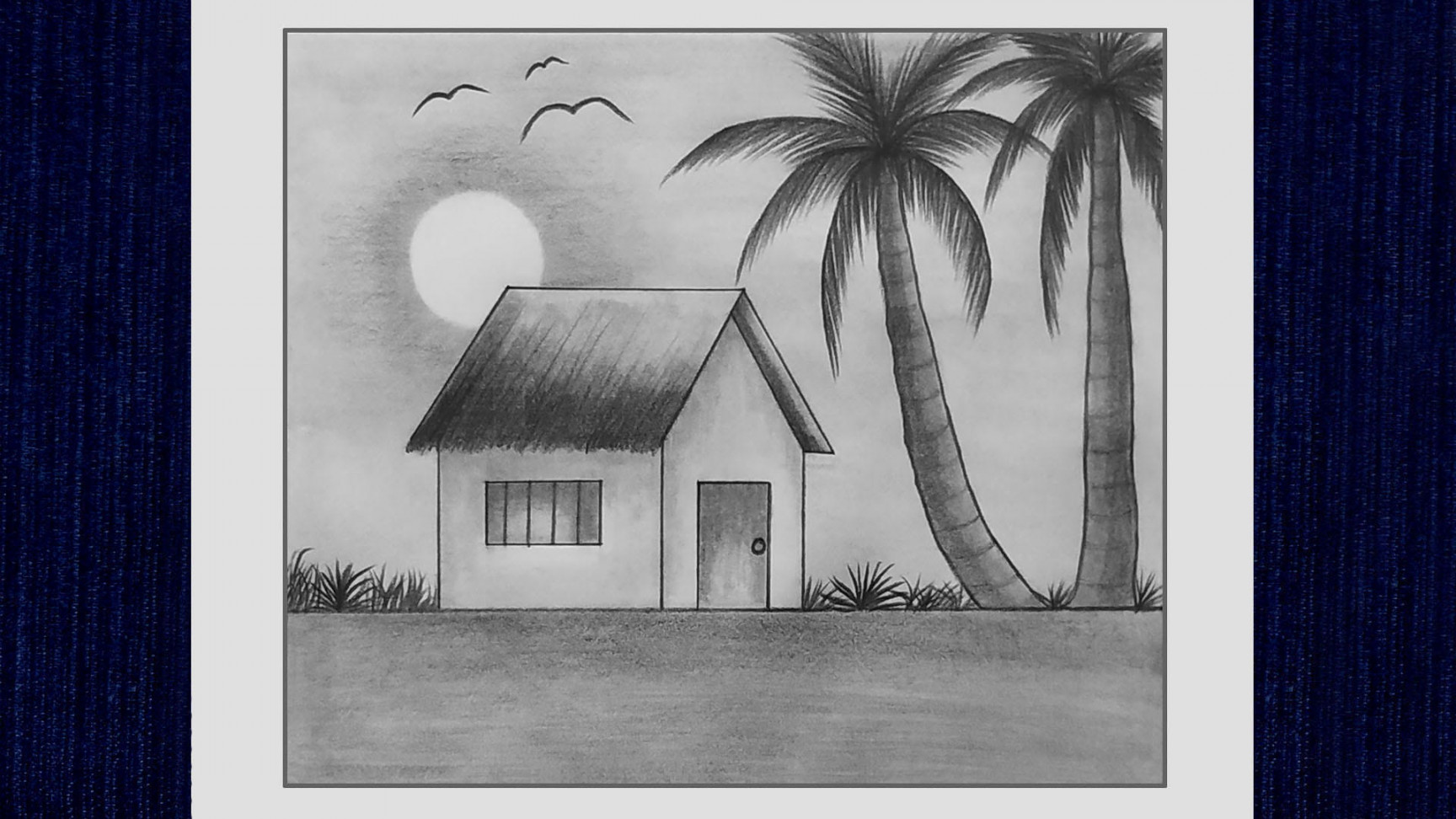 Landscape Drawing Easy, Pencil Drawing Tutorial, Nature Drawing