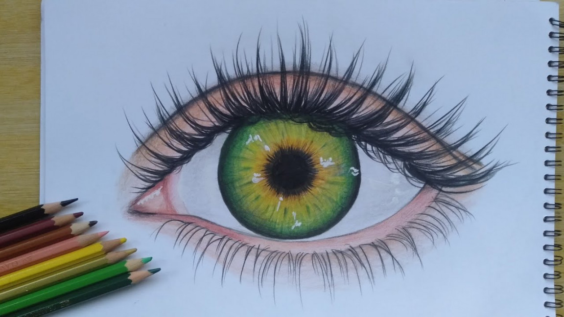 Learn how to draw eye with colored pencils/ Easy step by step