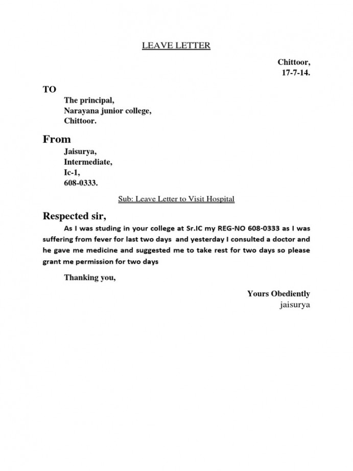 Leave Letter  PDF