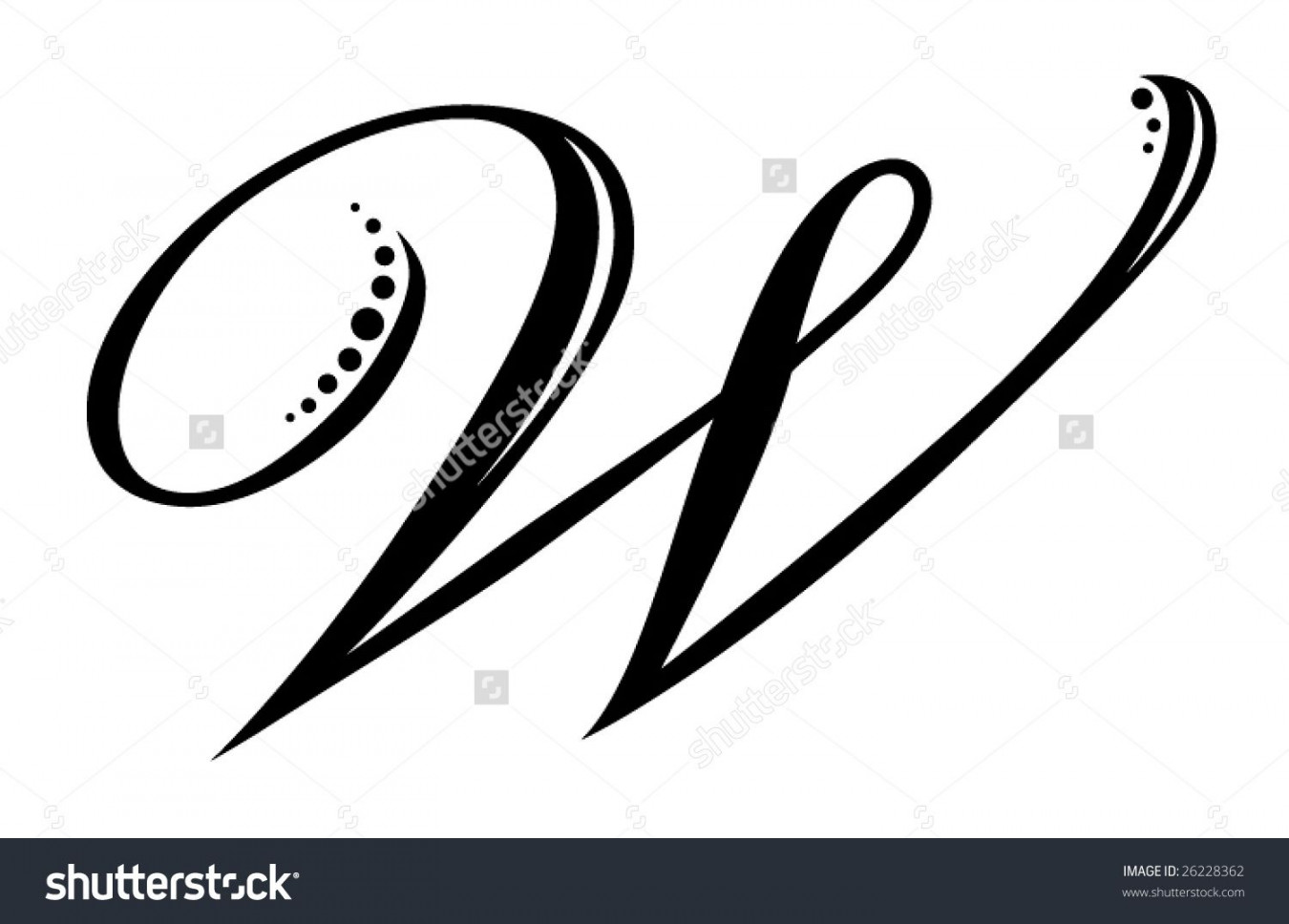 Letter W Stock Photos, Images, & Pictures  Tattoo fonts cursive