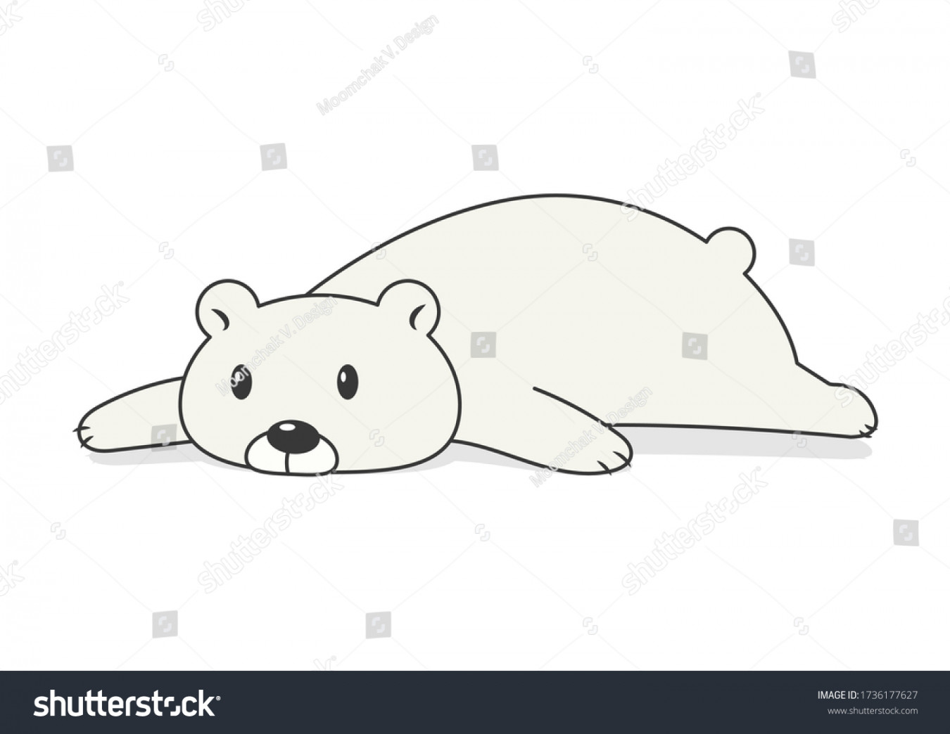 Lie Down Lazy Bear Vector Cartoon Stock Vector (Royalty Free