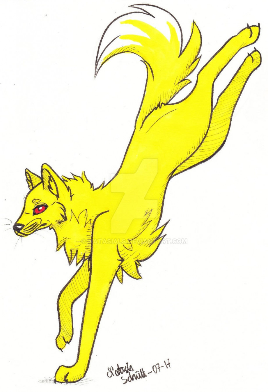 Lightning yellow wolf by NatasiaLS on DeviantArt