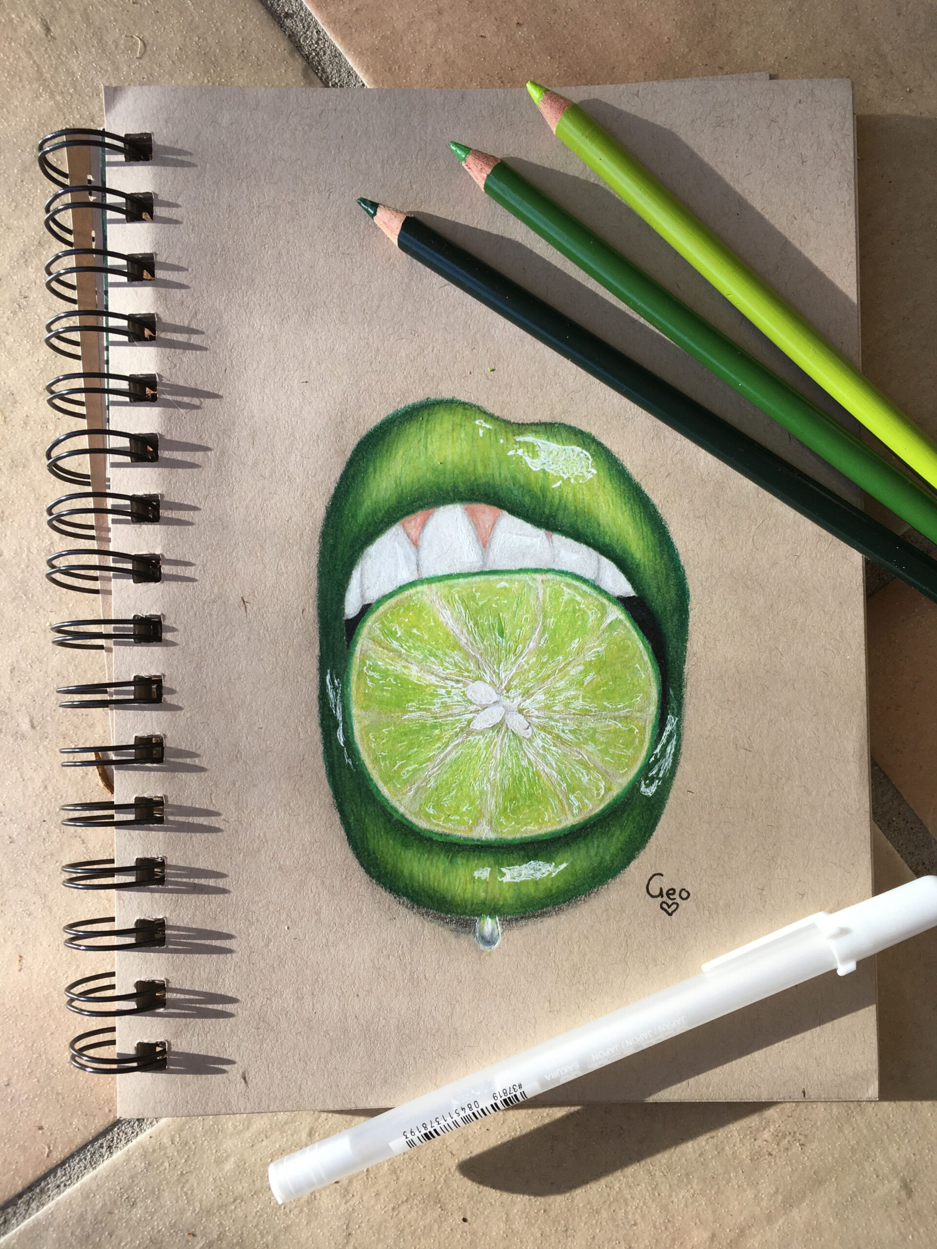 Lime lips, Inspired by the lip artist Valda Haggerty!  Fruit art