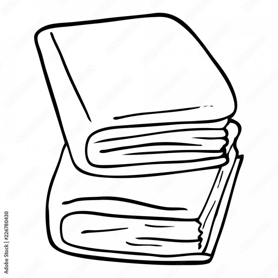 line drawing cartoon journal books Stock-Vektorgrafik  Adobe Stock