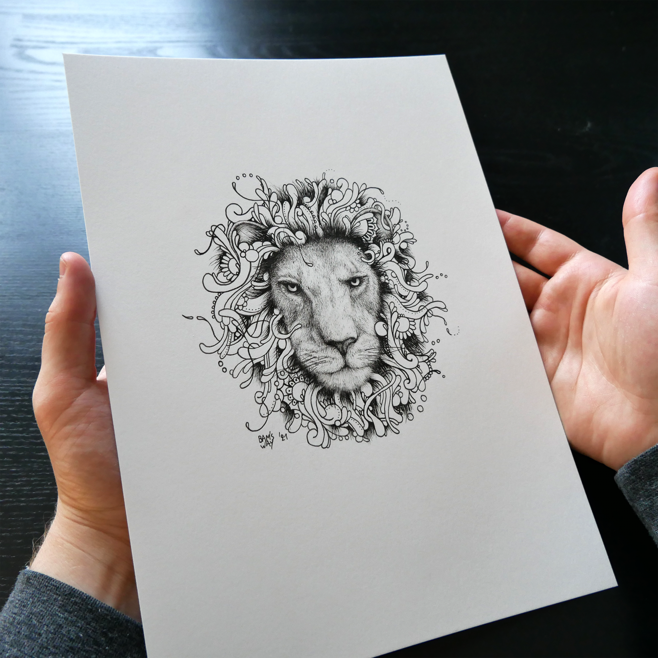 "Lion Doodle" - Original drawing — Bamsway