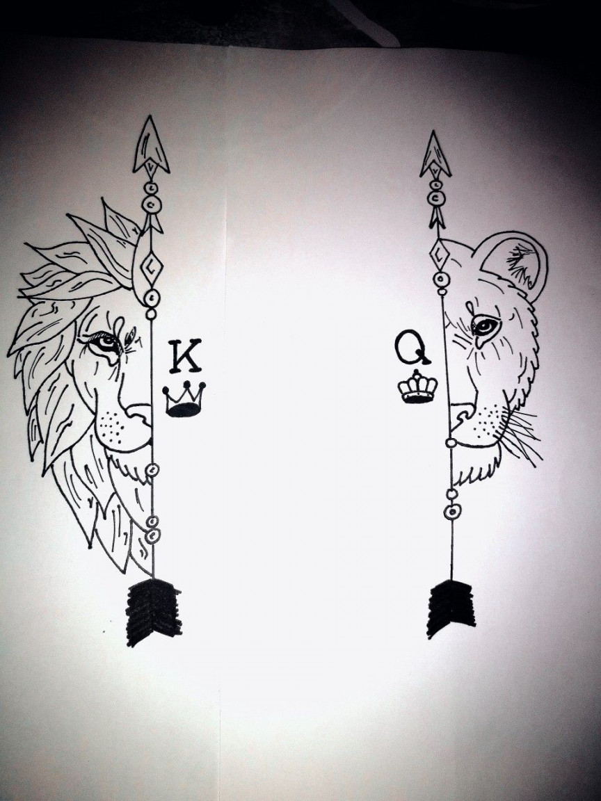 lion king × lion queen ×  Geometric tattoo, New tattoos, Tattoos