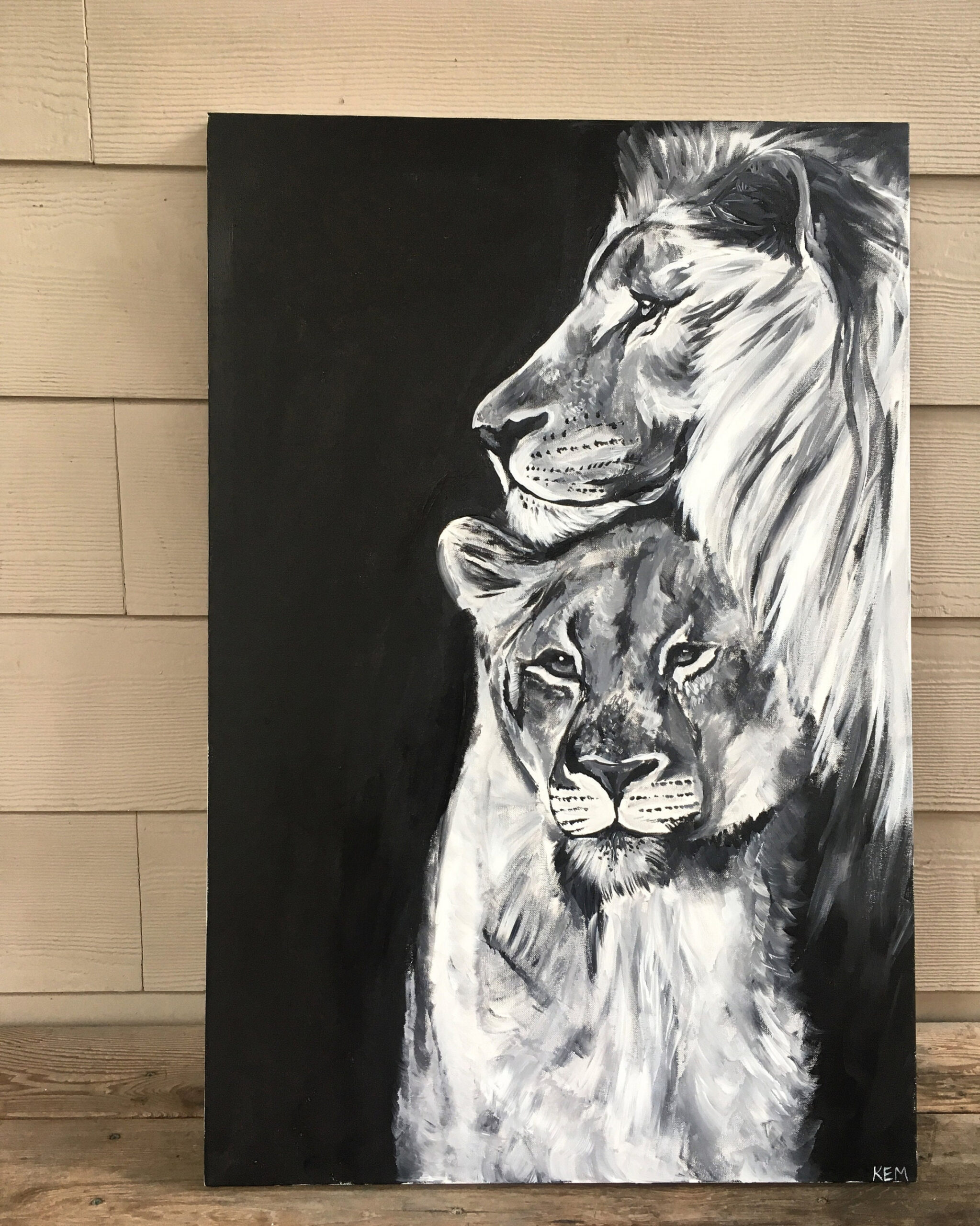 Lion Painting - King and Queen, Lion Art, Lions, Acrylic Painting