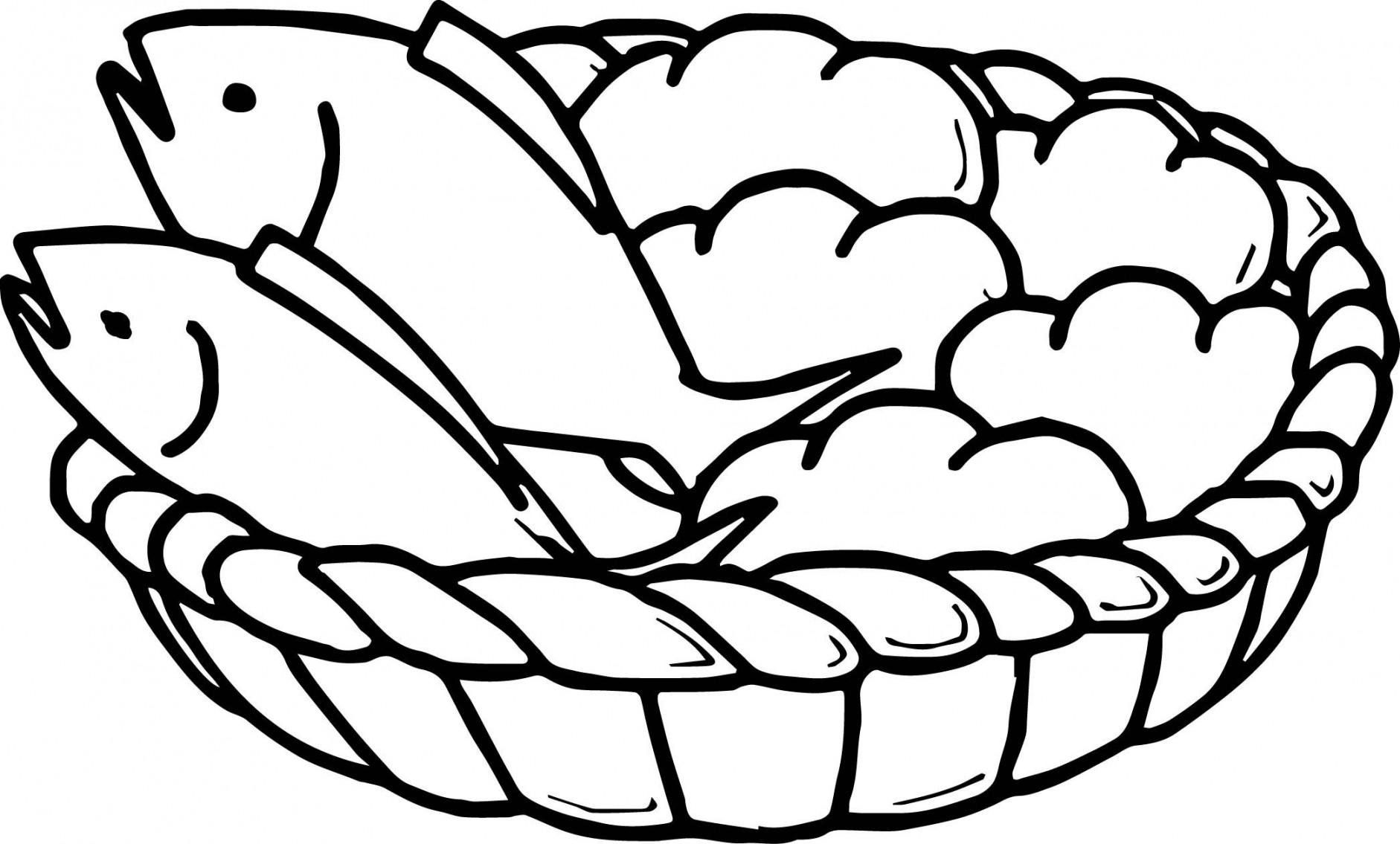 Loaves Bread And  Fish Coloring Page - Wecoloringpage