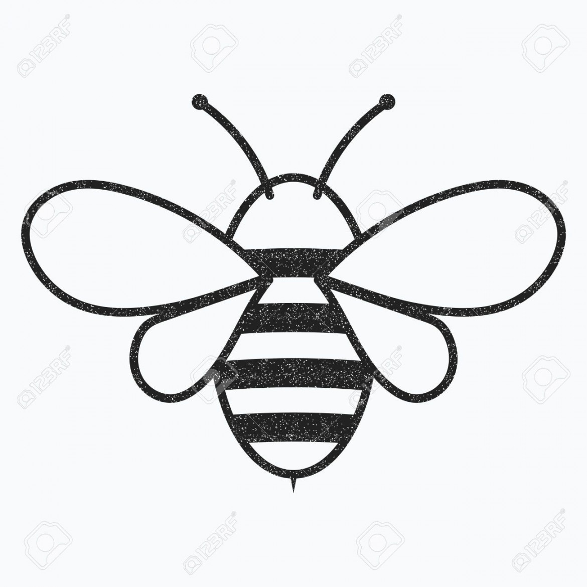 Logo of the bee. Black and white bee icon