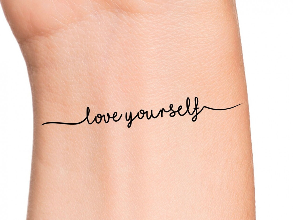 Love Yourself temporäres Tattoo / Worte Tattoo / Liebe Tattoo