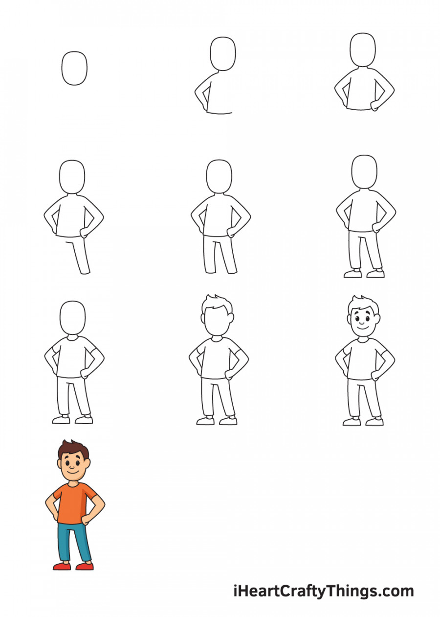 Man Drawing - How To Draw A Man Step By Step