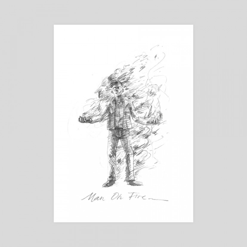 Man on Fire, an art print by Alexis W