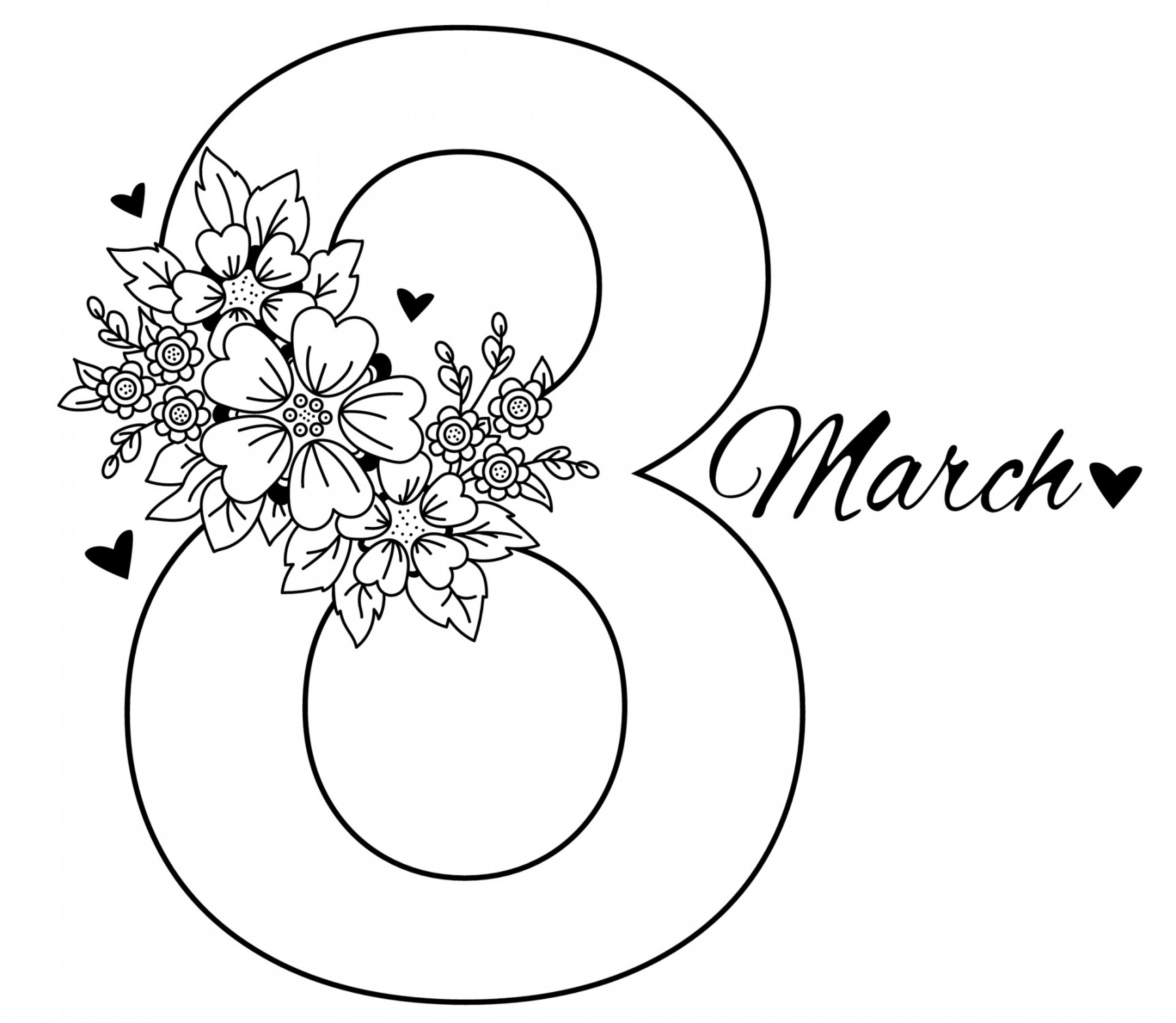 March . Holiday card for International Womens Day