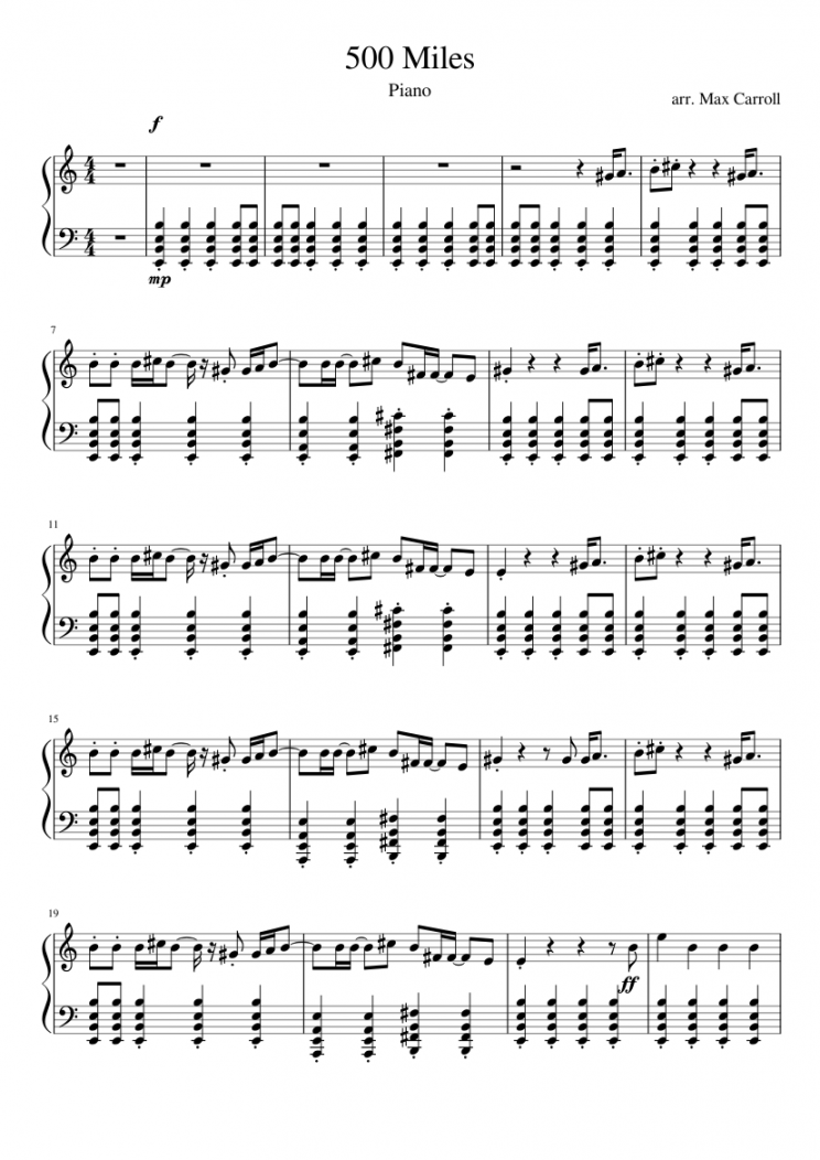 Miles Sheet music for Piano (Solo)  Musescore