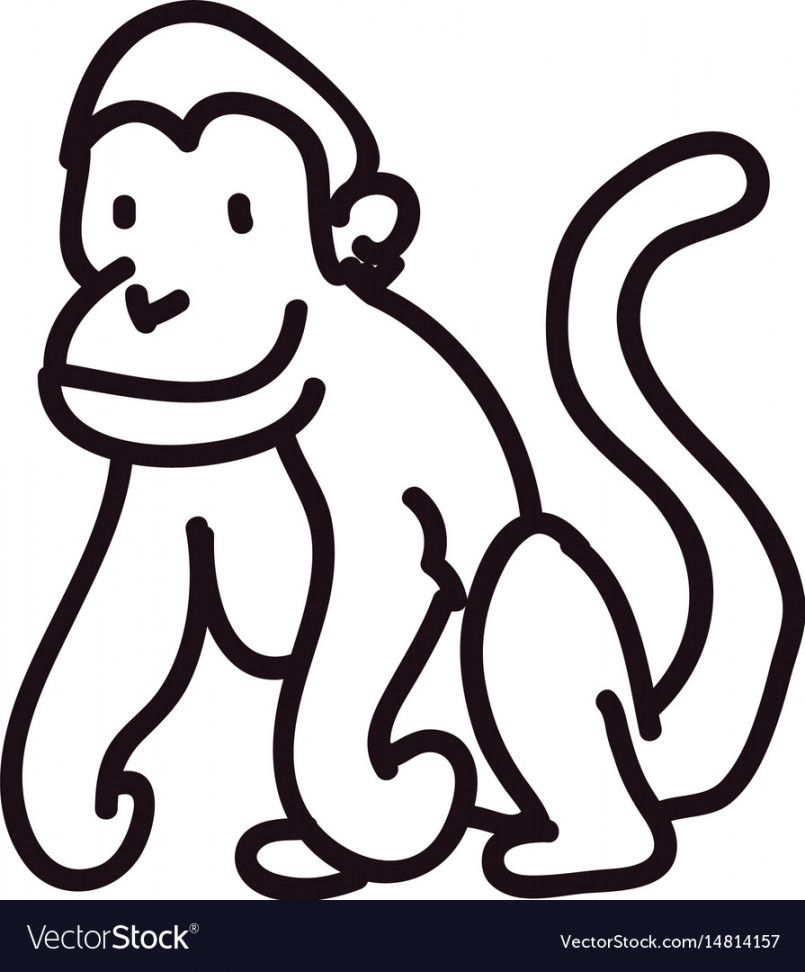 Monkey doodle animal Royalty Free Vector Image