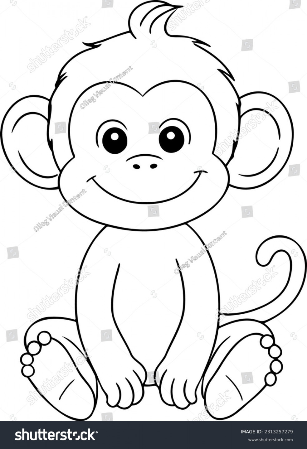 , Monkey Outline Images, Stock Photos, D objects, & Vectors