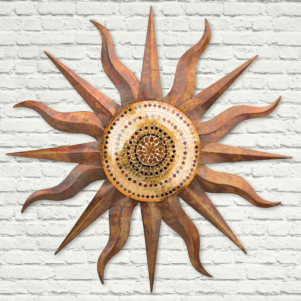 Mosaic Copper Sun Wall Art  Black Forest Decor