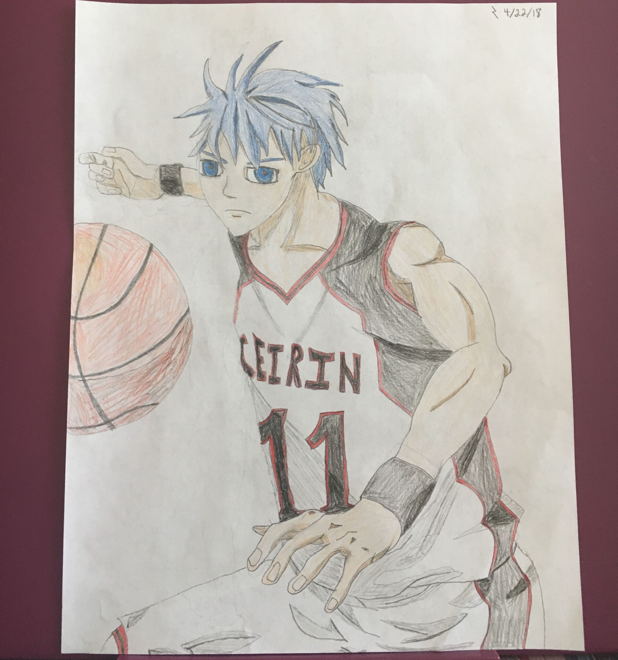 My first pencil drawing of Kuroko Tetsuya