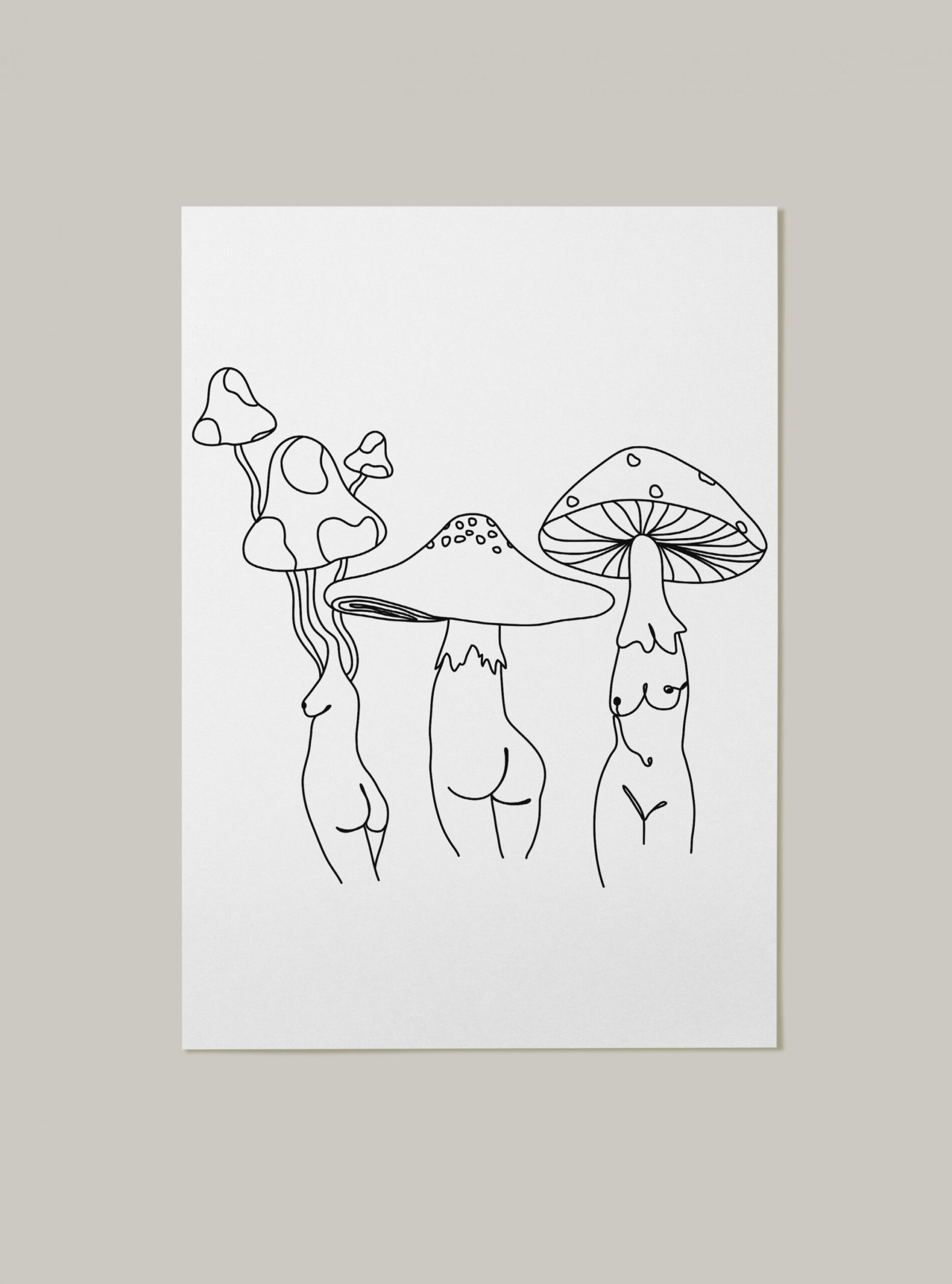 Naked Mushroom Lady Art Print – jeganmones