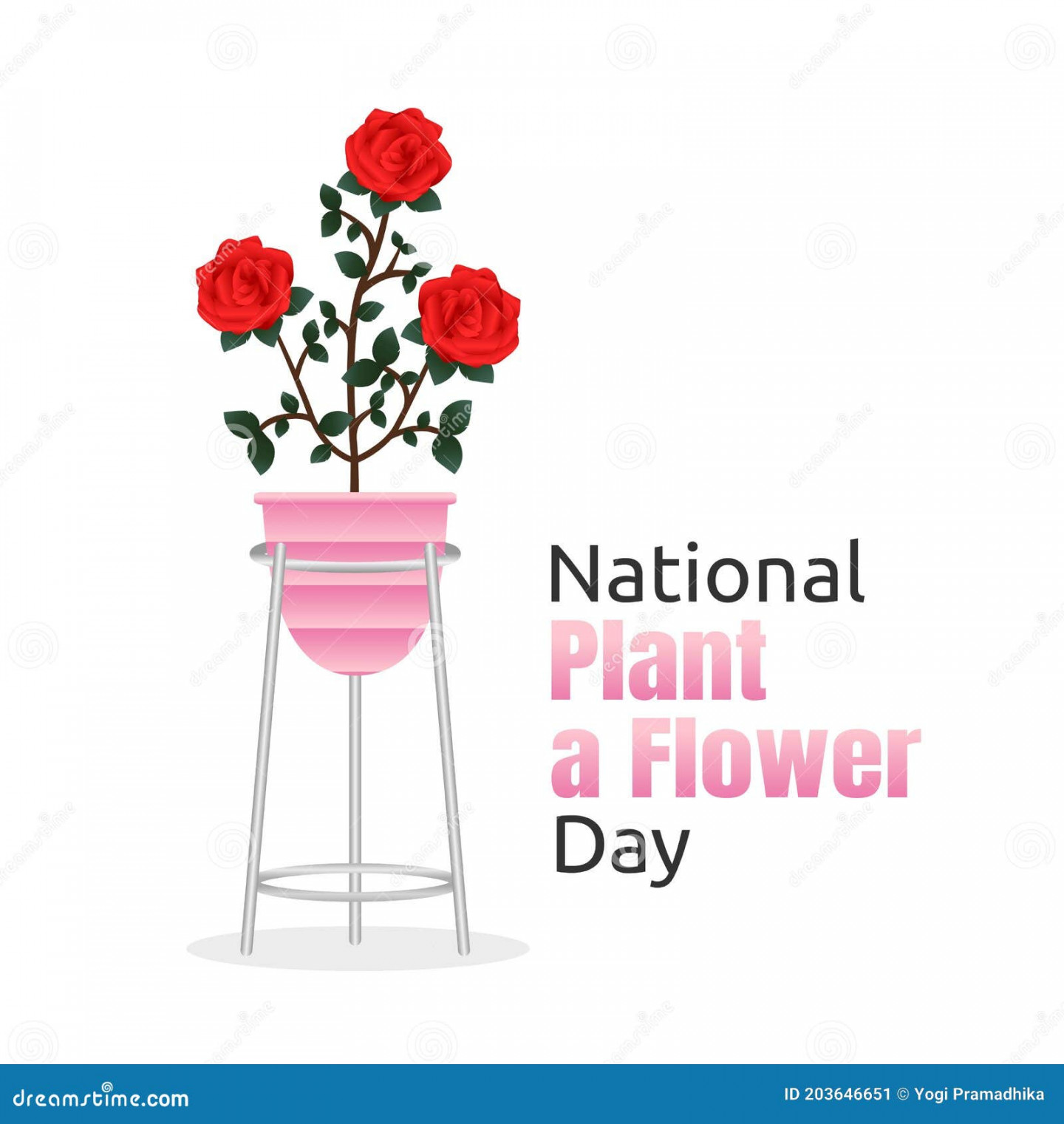 National Plant a Flower Day Vector Illustration Stock Vector