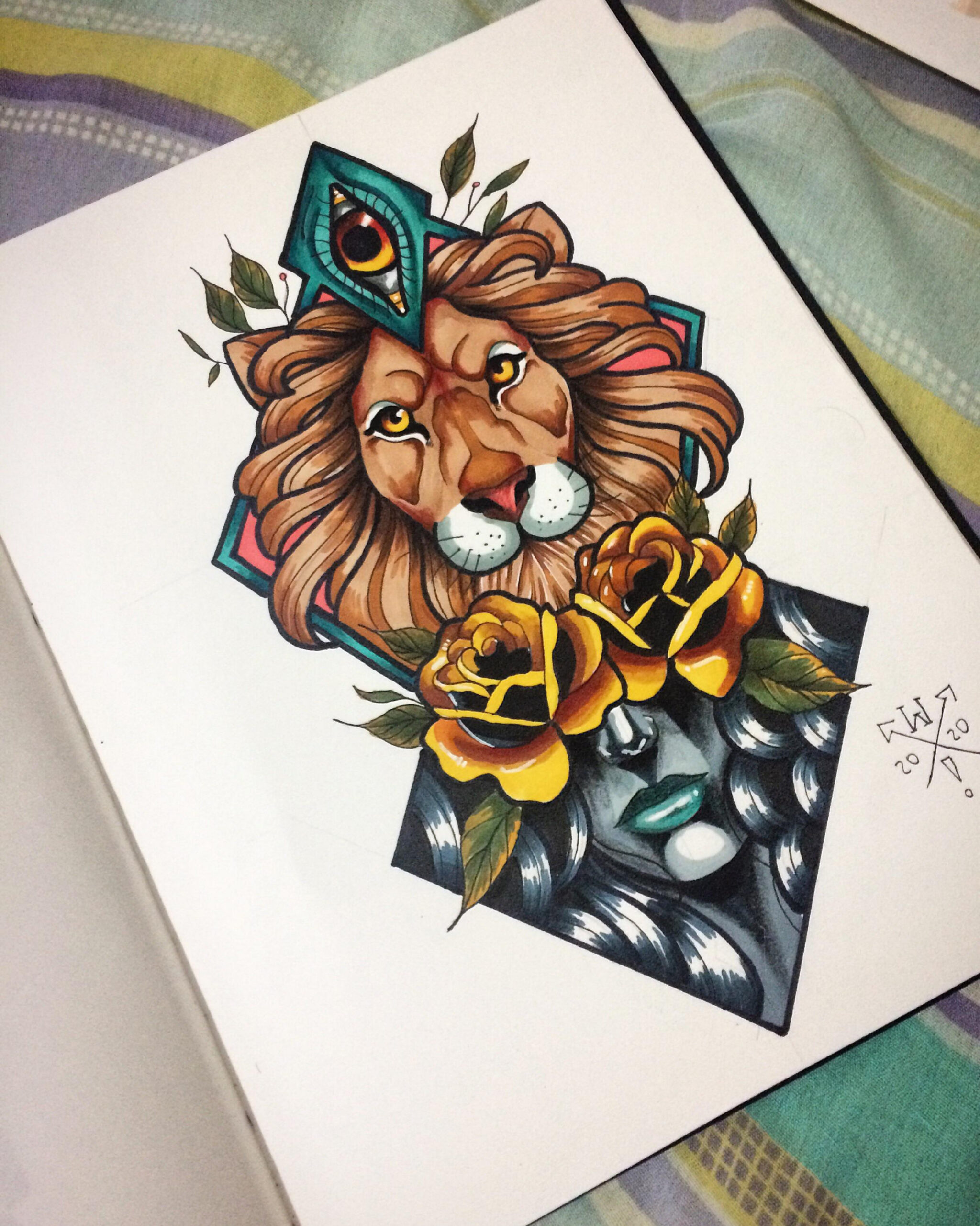 Neo Trad Lion : r/TattooDesigns