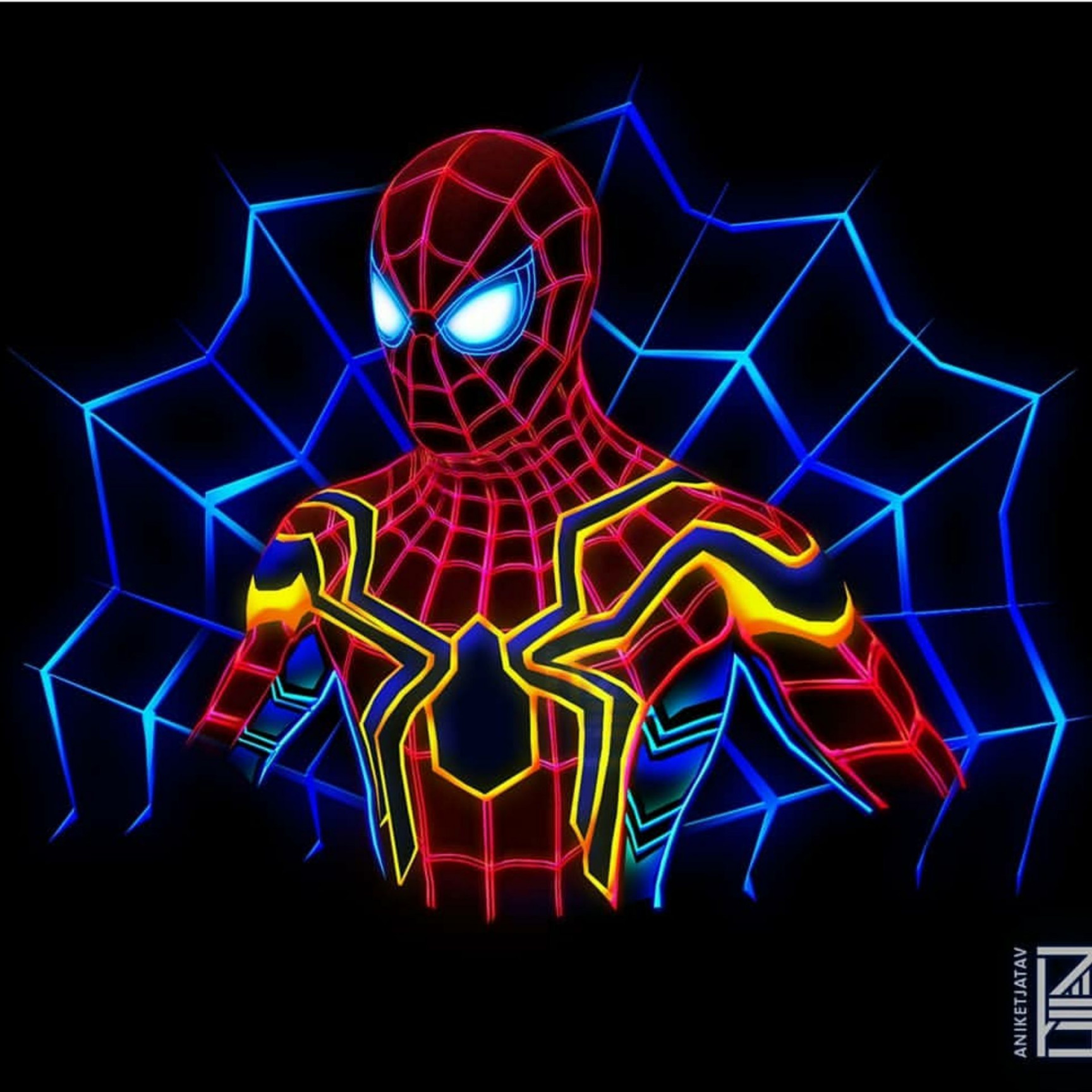 Neon Spider-Man (@aniketjatav)  Marvel artwork, Marvel