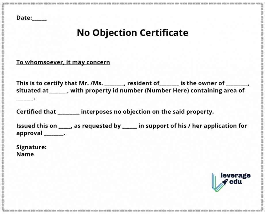 NOC Format, Templates, Samples & Writing Tips  Leverage Edu