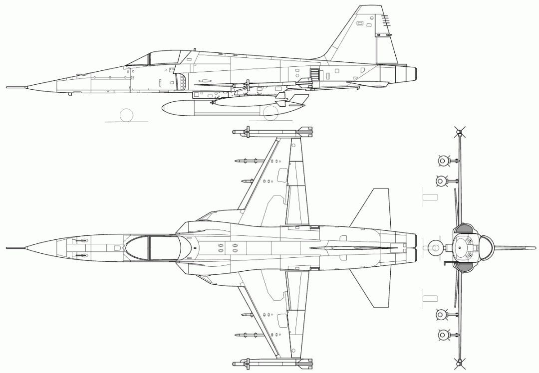 Northrop F-E Tiger II Blueprint - Download free blueprint for D