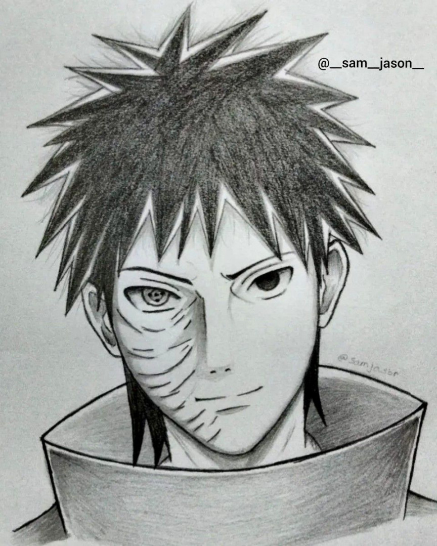 Obito Uchiha  Anime, Humanoid sketch, Uchiha